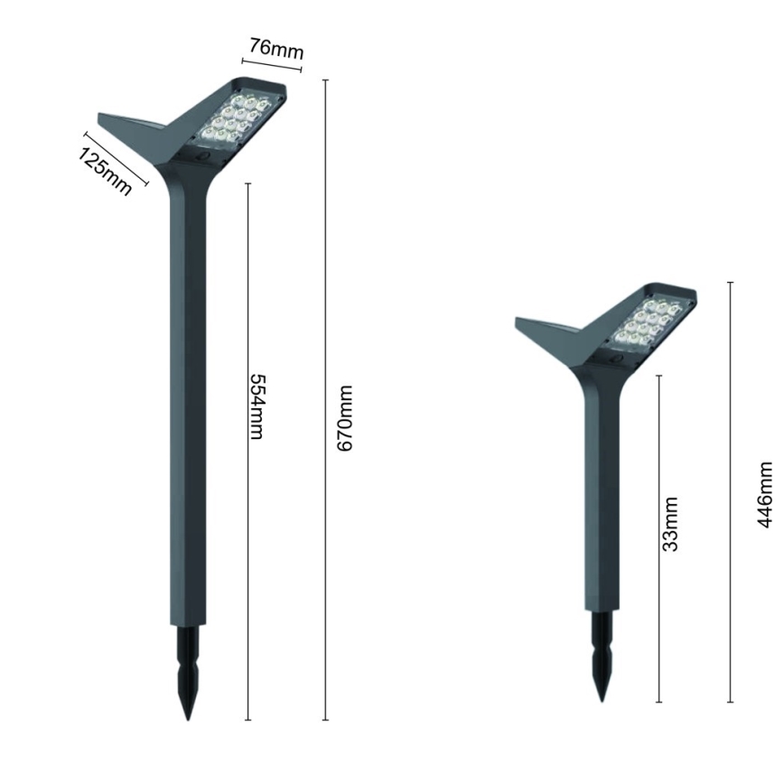 LED päikeselamp anduriga SUN BUTTERFLY LED/1,5W/3,7V 3000/6000K IP65 1500 mAh