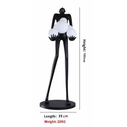 Põrandalamp SILUETTE 6xE27/25W/230V 180 cm Human Ball