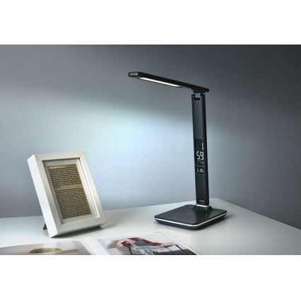 LED Hämardatav laualamp ekraaniga KINGFISHER LED/9W/230V/12V must