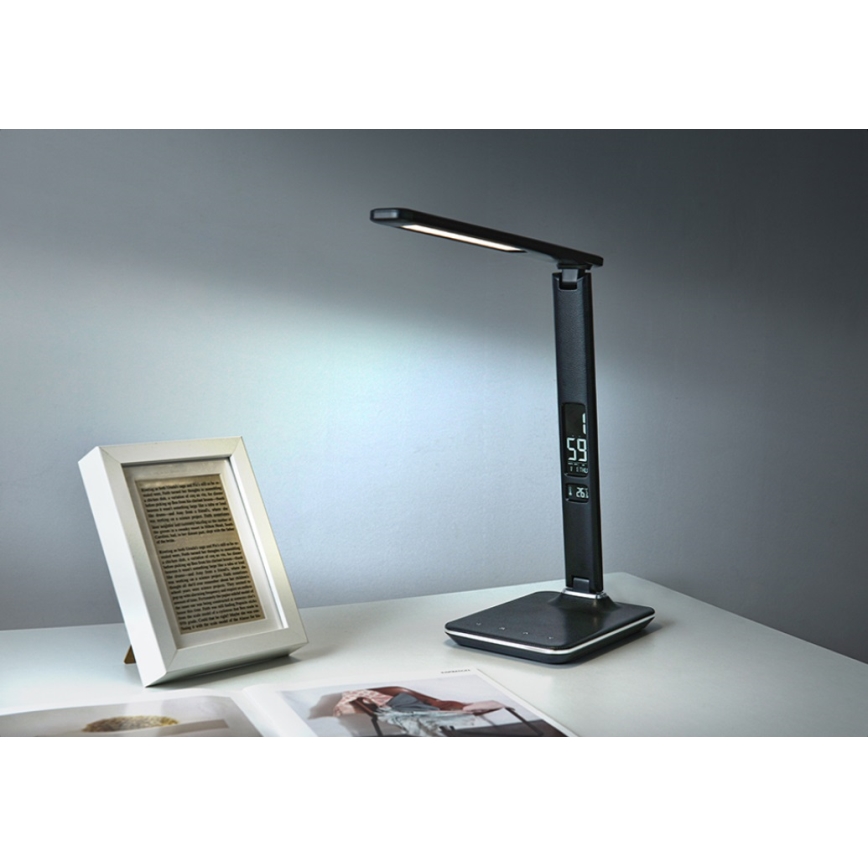LED Hämardatav laualamp ekraaniga KINGFISHER LED/9W/230V/12V must