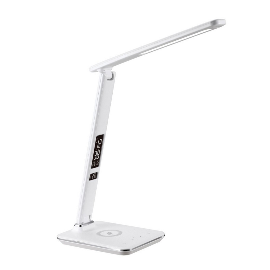 LED Hämardatav laualamp juhtmevaba laadimisega QI ja USB KINGFISHER LED/8,5W/230V valge