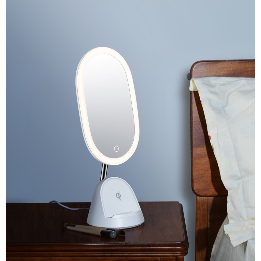 LED Hämardatav kosmeetikapeegel juhtmevaba laadimisega LED/18W/230V