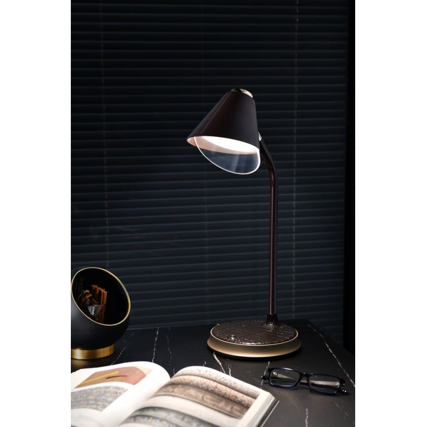 LED Hämardatav laualamp juhtmevaba laadimisega FINCH LED/9W/12/230V hall/läikiv kroom