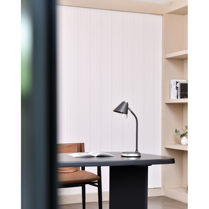 LED Hämardatav laualamp juhtmevaba laadimisega FINCH LED/9W/12/230V hall/läikiv kroom