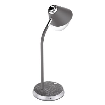 LED Hämardatav laualamp juhtmevaba laadimisega FINCH LED/9W/12/230V hall/läikiv kroom