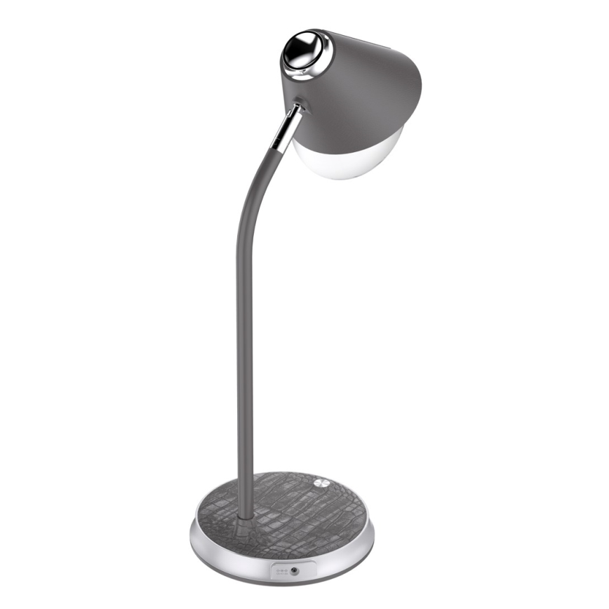 LED Hämardatav laualamp juhtmevaba laadimisega FINCH LED/9W/12/230V hall/läikiv kroom