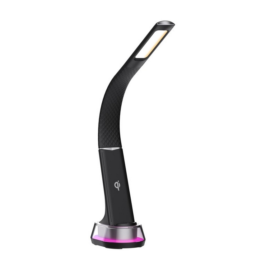 LED RGB Hämardatav laualamp juhtmevaba laadimisega CORELLA LED/7W/12/230V must