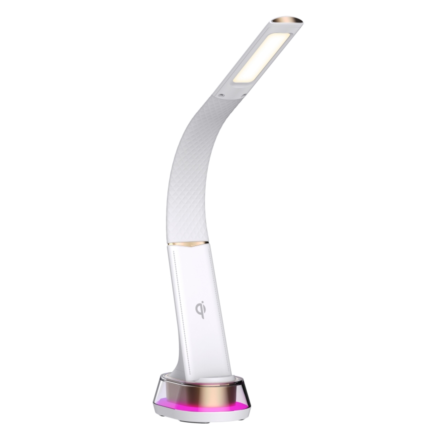 LED RGB Hämardatav laualamp juhtmevaba laadimisega CORELLA LED/7W/12/230V valge