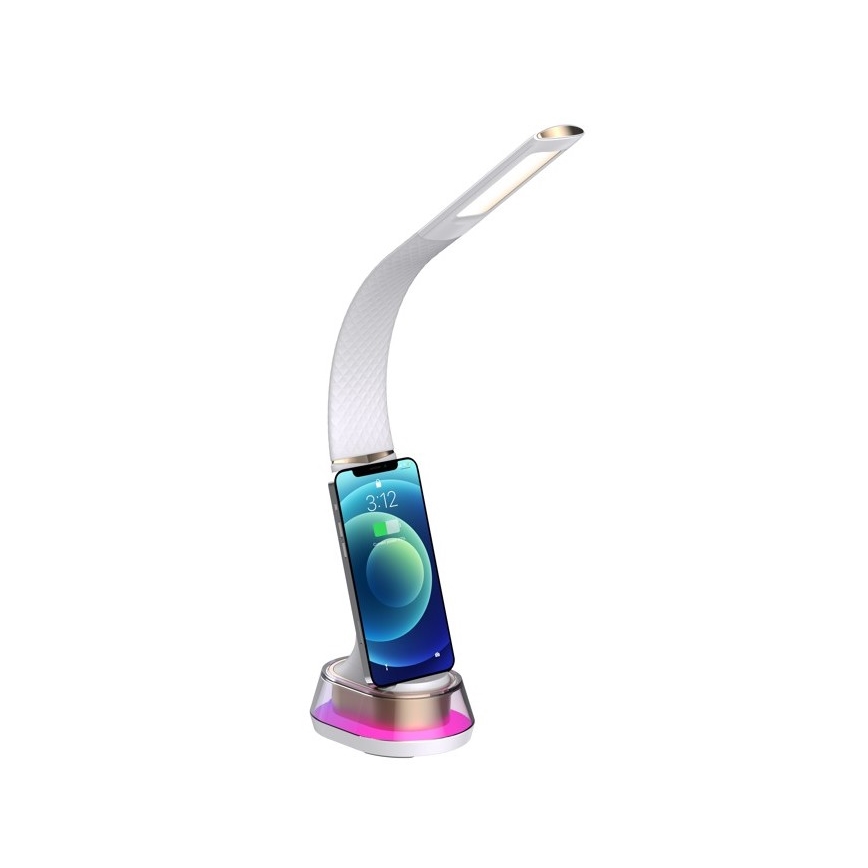 LED RGB Hämardatav laualamp juhtmevaba laadimisega CORELLA LED/7W/12/230V valge