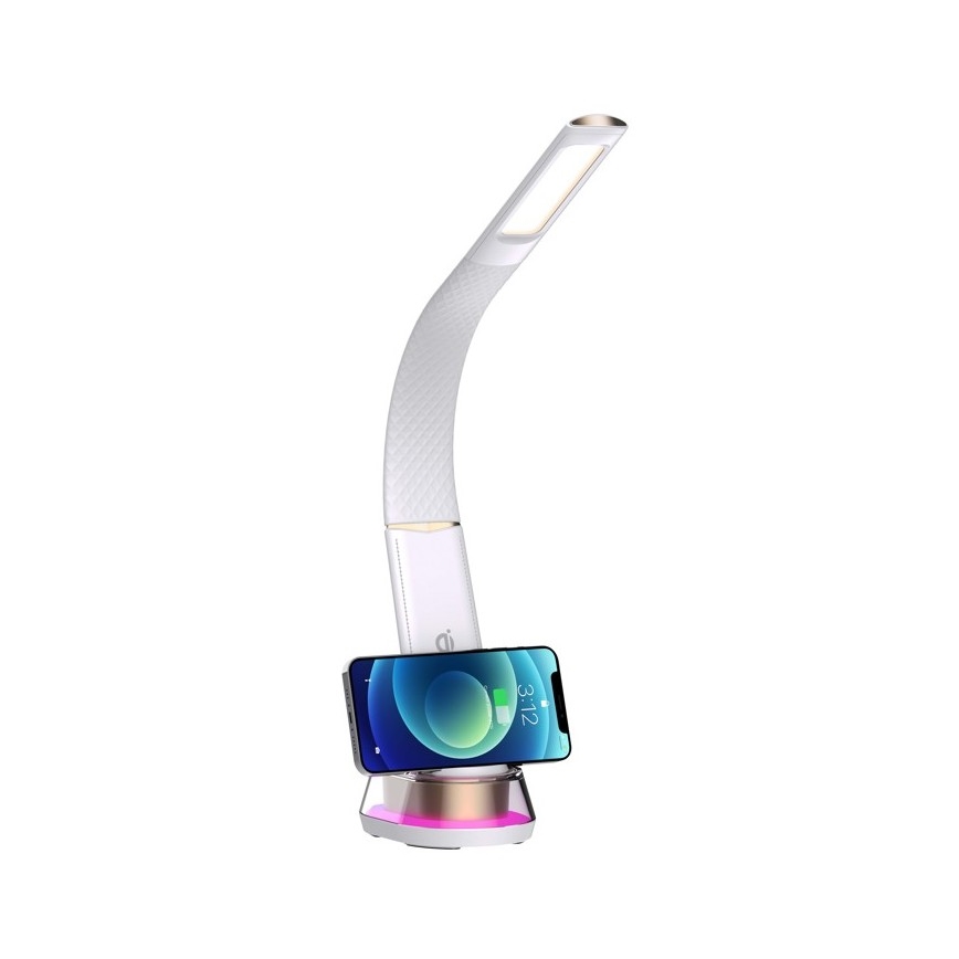 LED RGB Hämardatav laualamp juhtmevaba laadimisega CORELLA LED/7W/12/230V valge