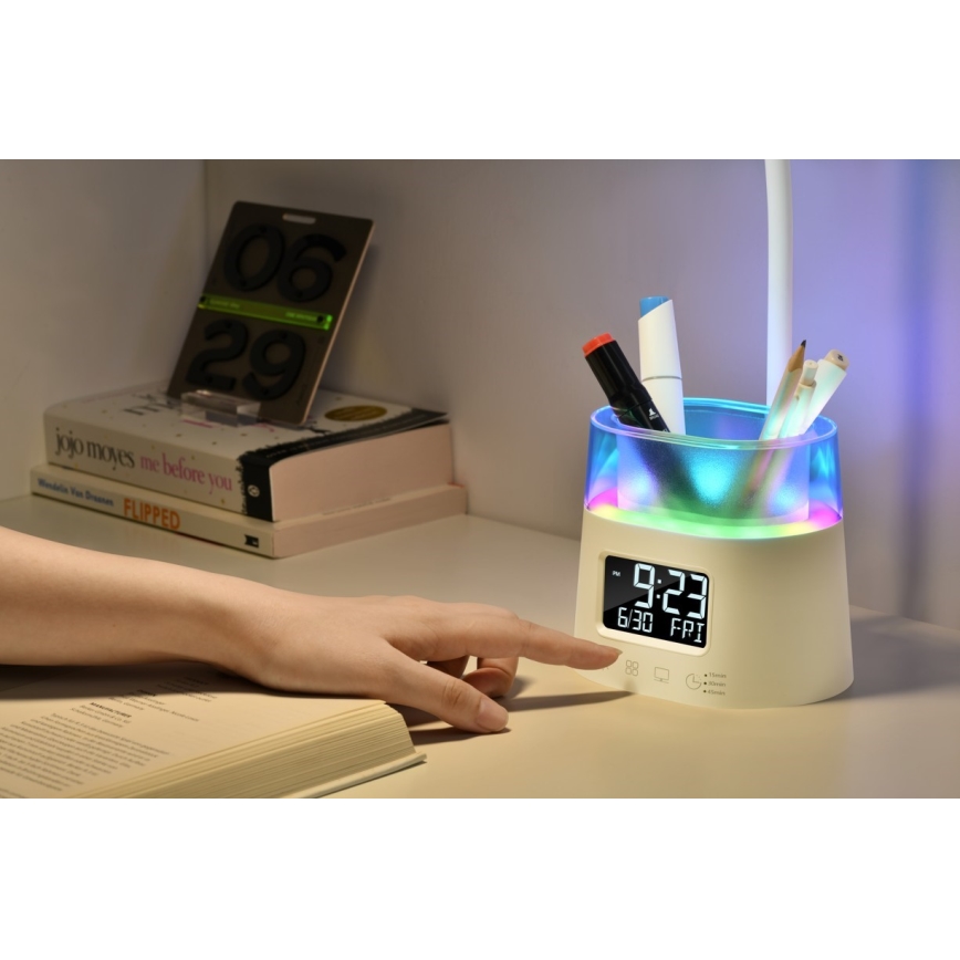 LED RGBW Hämardatav laualamp pliiatsihoidikuga FALCON LED/10W/5V