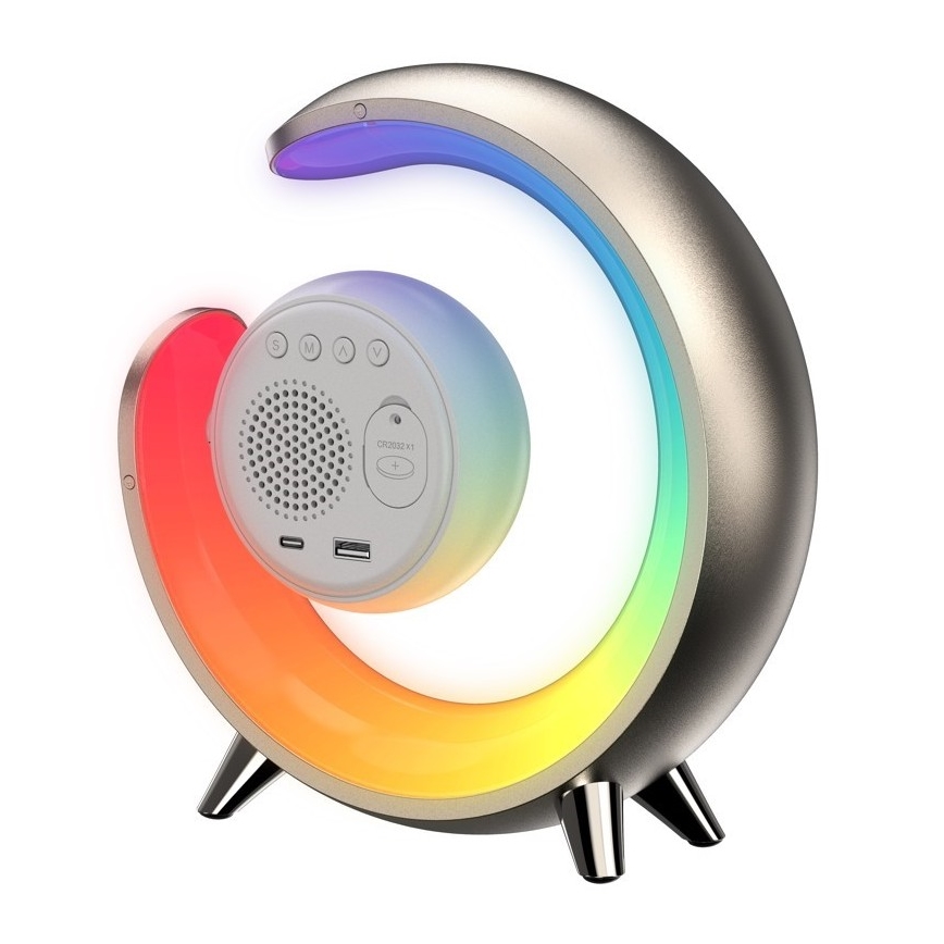 LED RGBW Hämardatav laualamp koos äratuskellaga PEACOCK LED/20W/5V USB