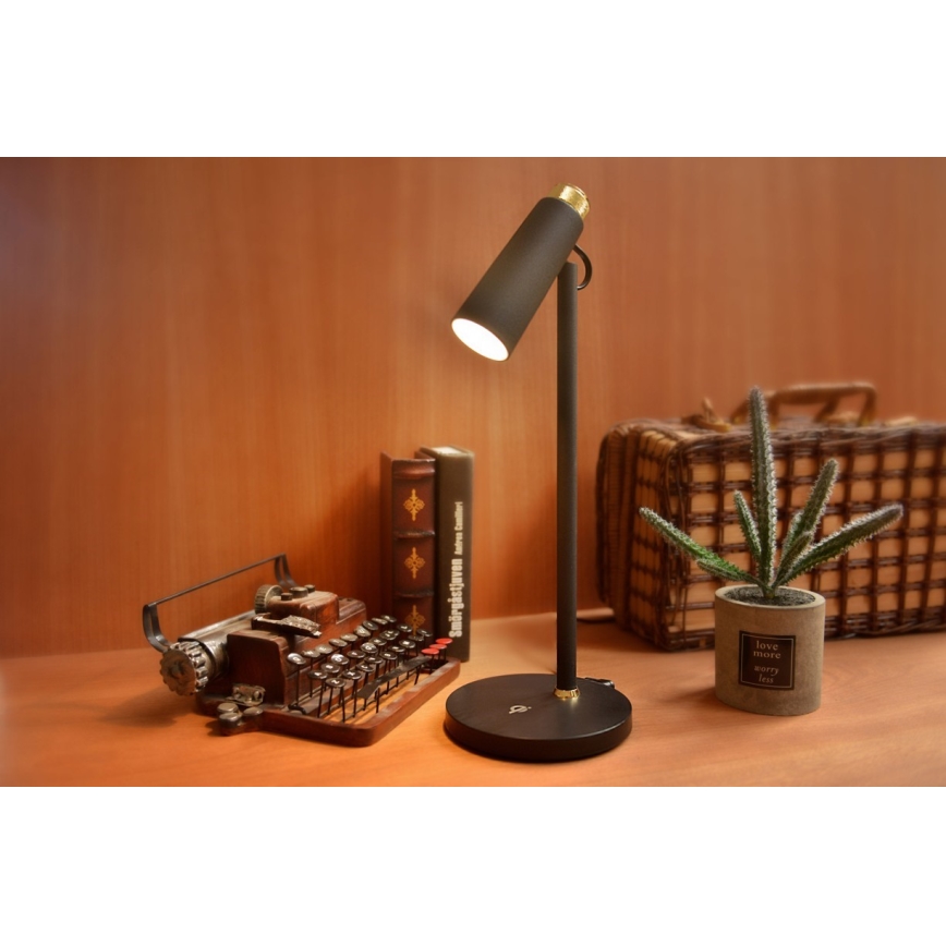 LED Hämardatav laualamp koos juhtmevaba Qi laadimisega TIT LED/12W/230V must