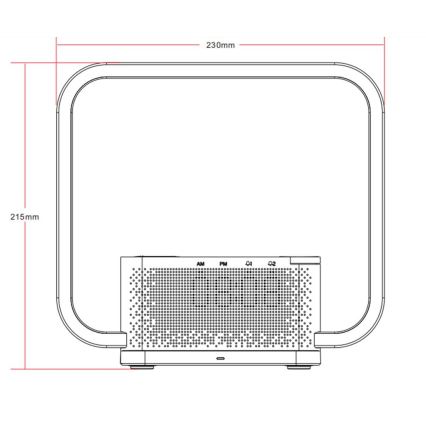 LED Hämardatav laualamp koos äratuskell ja Qi laadimisega LED/18W/230V valge