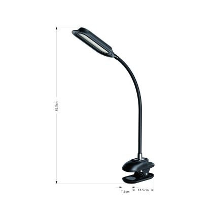 LED+CCT Hämardatav laualamp klambriga CLIP LED/7,5W/230V 3000/4200/5000K must