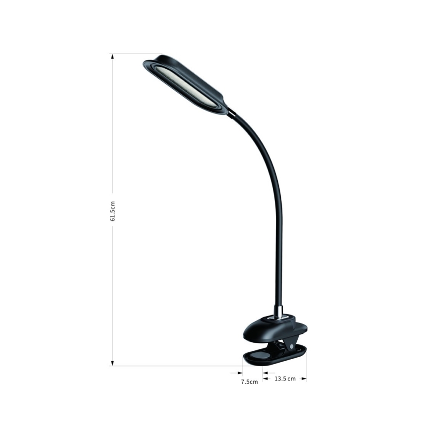 LED+CCT Hämardatav laualamp klambriga CLIP LED/7,5W/230V 3000/4200/5000K must