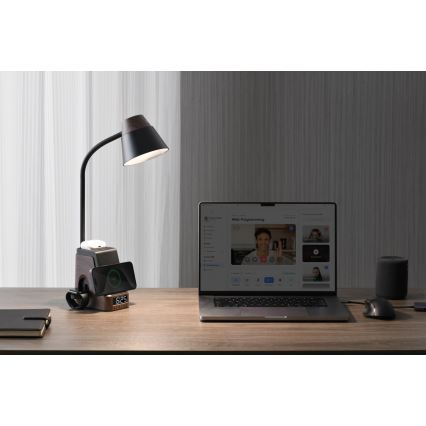 LED+CCT hämardatav laualamp traadita QI-laadimisega IDEAL LED/8W/230V 2700/4000/5000K pruun