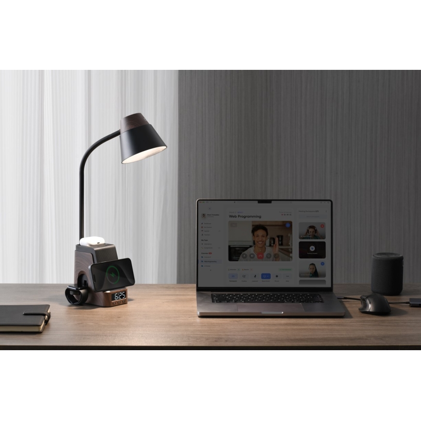 LED+CCT hämardatav laualamp traadita QI-laadimisega IDEAL LED/8W/230V 2700/4000/5000K pruun