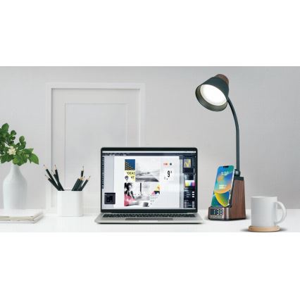 LED+CCT hämardatav laualamp traadita QI-laadimisega IDEAL LED/8W/230V 2700/4000/5000K pruun