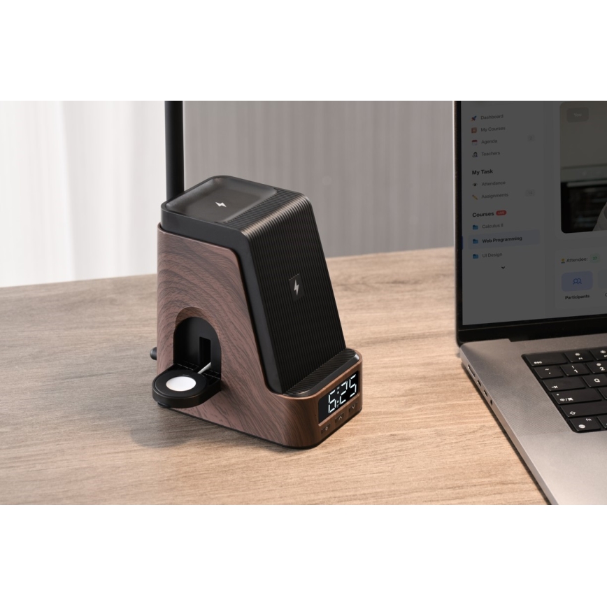 LED+CCT hämardatav laualamp traadita QI-laadimisega IDEAL LED/8W/230V 2700/4000/5000K pruun