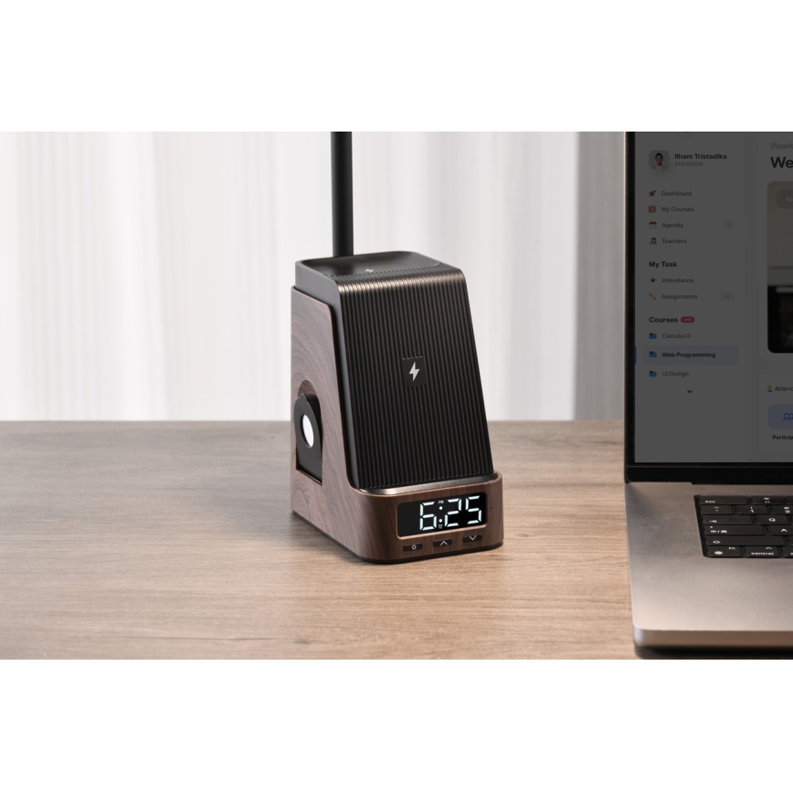 LED+CCT hämardatav laualamp traadita QI-laadimisega IDEAL LED/8W/230V 2700/4000/5000K pruun