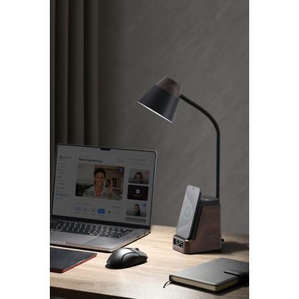 LED+CCT hämardatav laualamp traadita QI-laadimisega IDEAL LED/8W/230V 2700/4000/5000K pruun