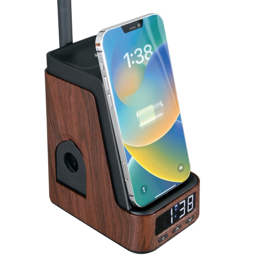 LED+CCT hämardatav laualamp traadita QI-laadimisega IDEAL LED/8W/230V 2700/4000/5000K pruun