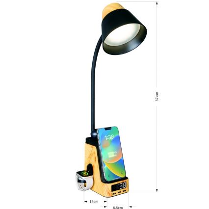 LED+CCT hämardatav laualamp traadita QI-laadimisega IDEAL LED/8W/230V 2700/4000/5000K beež