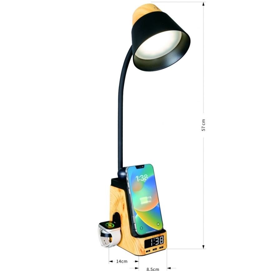 LED+CCT hämardatav laualamp traadita QI-laadimisega IDEAL LED/8W/230V 2700/4000/5000K beež