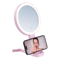 Immax 09102L - LED+CCT Hämardatav meigipeegel SWEET LED/3W/5V roosa
