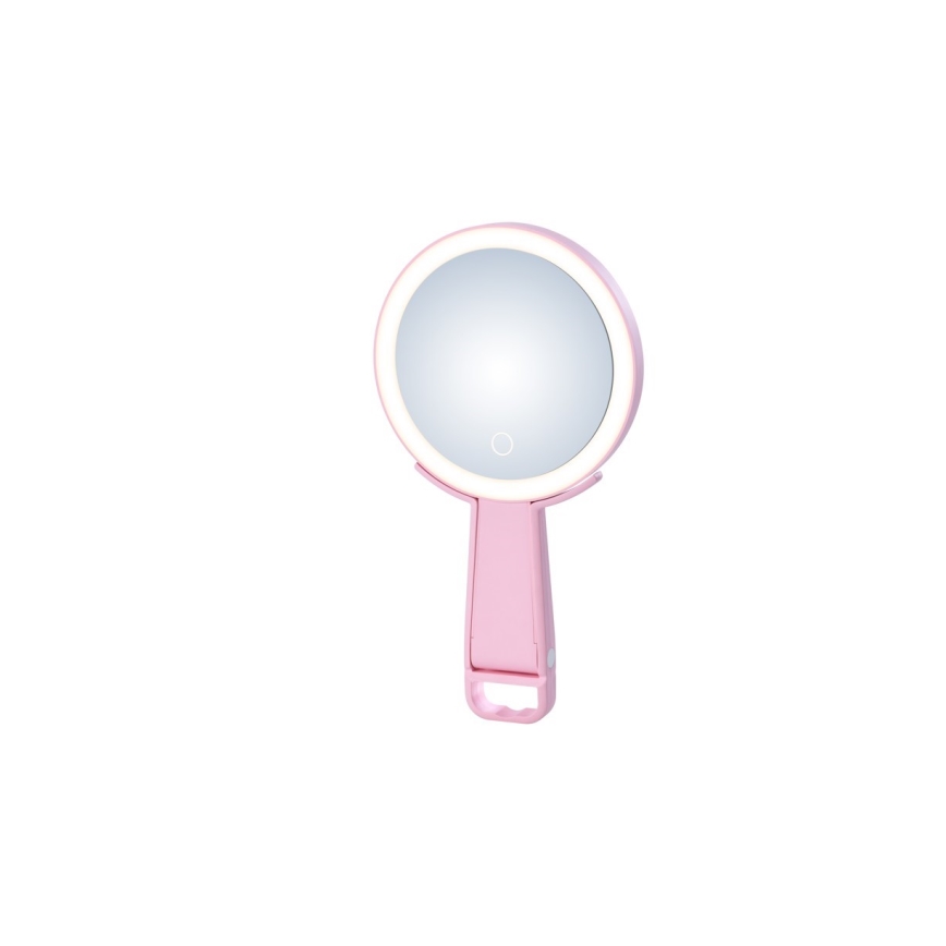 Immax 09102L - LED+CCT Hämardatav meigipeegel SWEET LED/3W/5V roosa