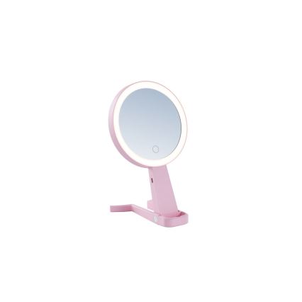 Immax 09102L - LED+CCT Hämardatav meigipeegel SWEET LED/3W/5V roosa