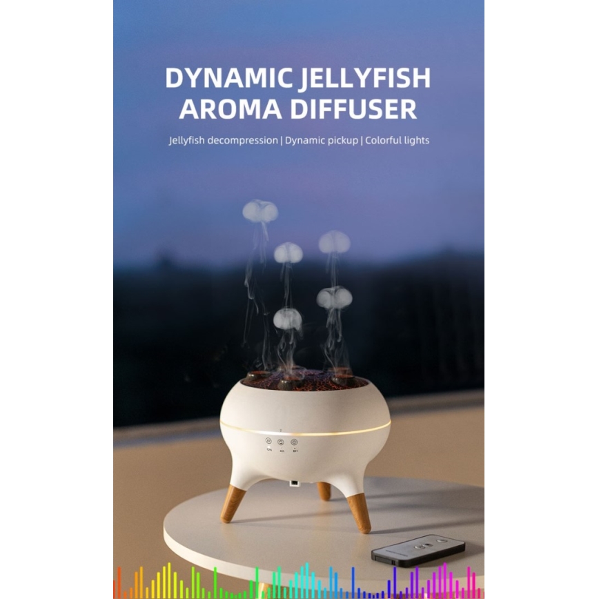 Immax 09104L - Aroomidifuser ja õhuniisutaja JELLYFISH LED/11W/5V