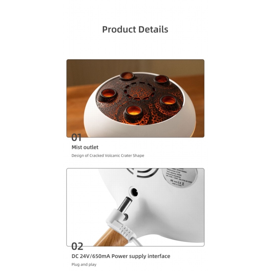 Immax 09104L - Aroomidifuser ja õhuniisutaja JELLYFISH LED/11W/5V