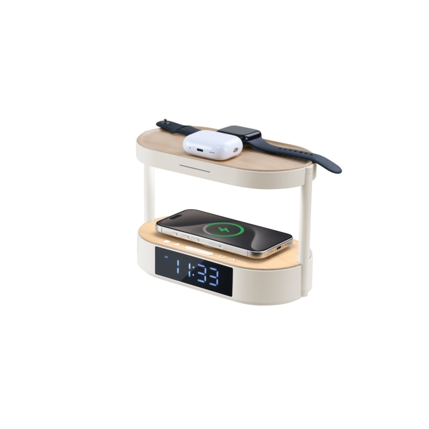 Hämardatav LED-laualamp äratuskellaga ja laadimisega TRIPLE DOCK LED/1,5W/5V
