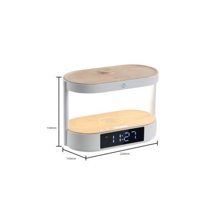 Hämardatav LED-laualamp äratuskellaga ja laadimisega TRIPLE DOCK LED/1,5W/5V