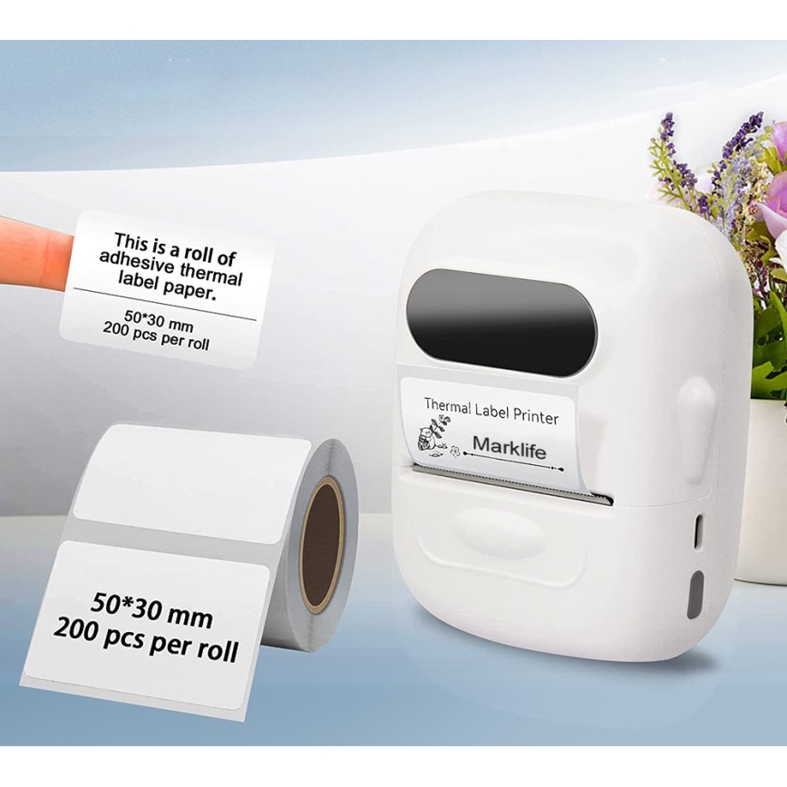Digitaalne sildiprinter USB-C + isekleepuvad kleebised 40x30mm