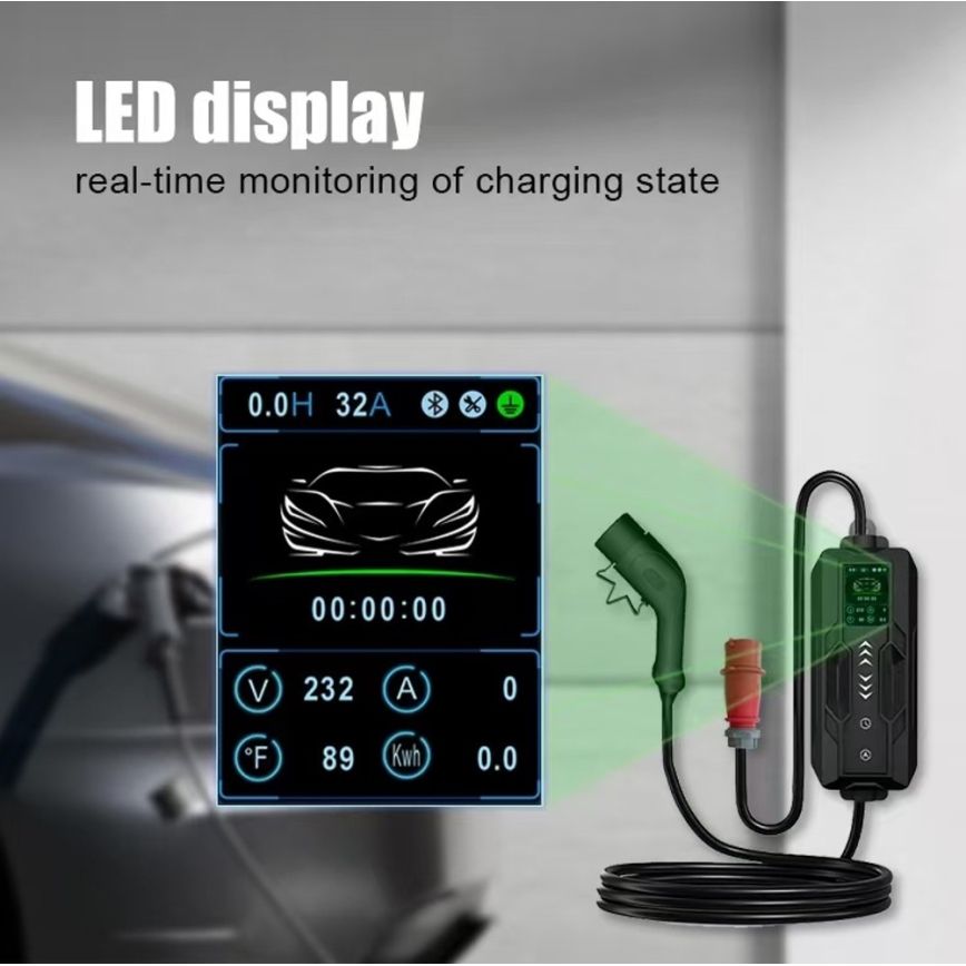 Immax – kaasaskantav elektriauto laadimisjaam AC Type 2, 16 A / 380 V, 11 kW + 230 V pistik, 5 m kaabel, Tuya Wi‑Fi