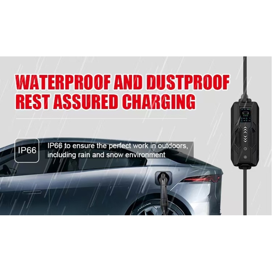 Immax – kaasaskantav elektriauto laadimisjaam AC Type 2, 16 A / 380 V, 11 kW + 230 V pistik, 5 m kaabel, Tuya Wi‑Fi