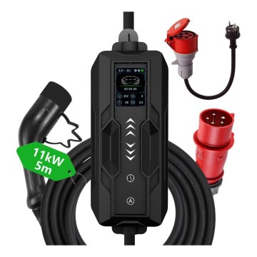 Immax - EV-laadimisjaam elektriautodele AC Type 2 16A/380V + 230V pistik, 3,7kW 5m Tuya