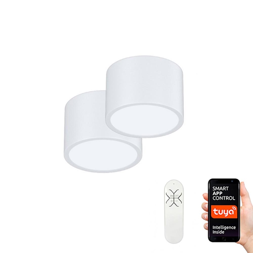 Immax Neo 07024L-15BD - Komplekt 2x LED Hämardatav laevalgusti RONDATE valge 2xLED/12W/230V + kaugjuhtimispult Tuya