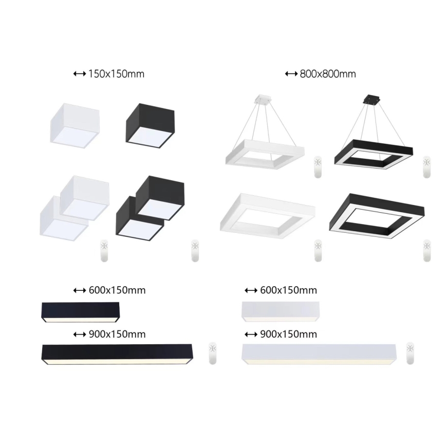 Immax NEO 07074-90 - LED Hämardatav laevalgusti CANTO LED/50W/230V must Tuya + kaugjuhtimispult
