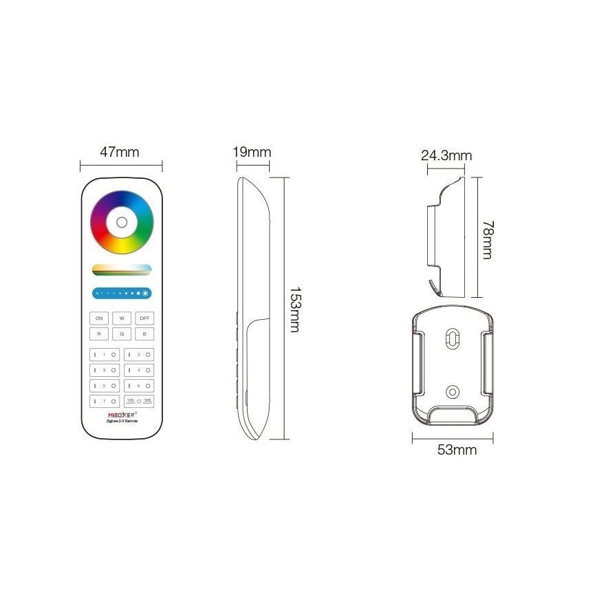 Immax NEO 07087-3 - Universaalne kaugjuhtimispult RGB+CCT MiBOXER 2xAAA Tuya