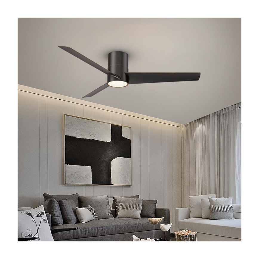 Immax NEO 07135-B - LED Hämardatav laeventilaator FRESH LED/18W/230V Wi-Fi Tuya must + kaugjuhtimispult