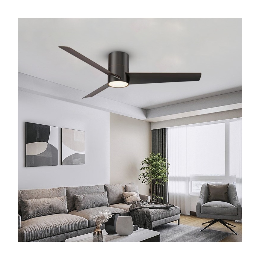 Immax NEO 07135-B - LED Hämardatav laeventilaator FRESH LED/18W/230V Wi-Fi Tuya must + kaugjuhtimispult