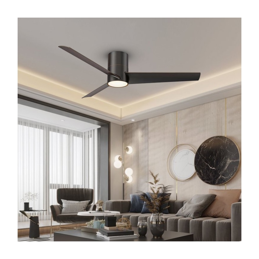 Immax NEO 07135-B - LED Hämardatav laeventilaator FRESH LED/18W/230V Wi-Fi Tuya must + kaugjuhtimispult