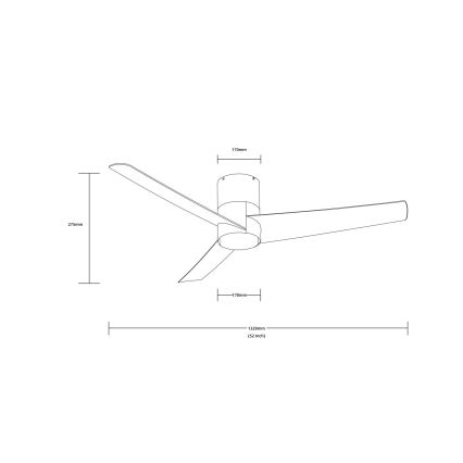 Immax NEO 07135-B - LED Hämardatav laeventilaator FRESH LED/18W/230V Wi-Fi Tuya must + kaugjuhtimispult