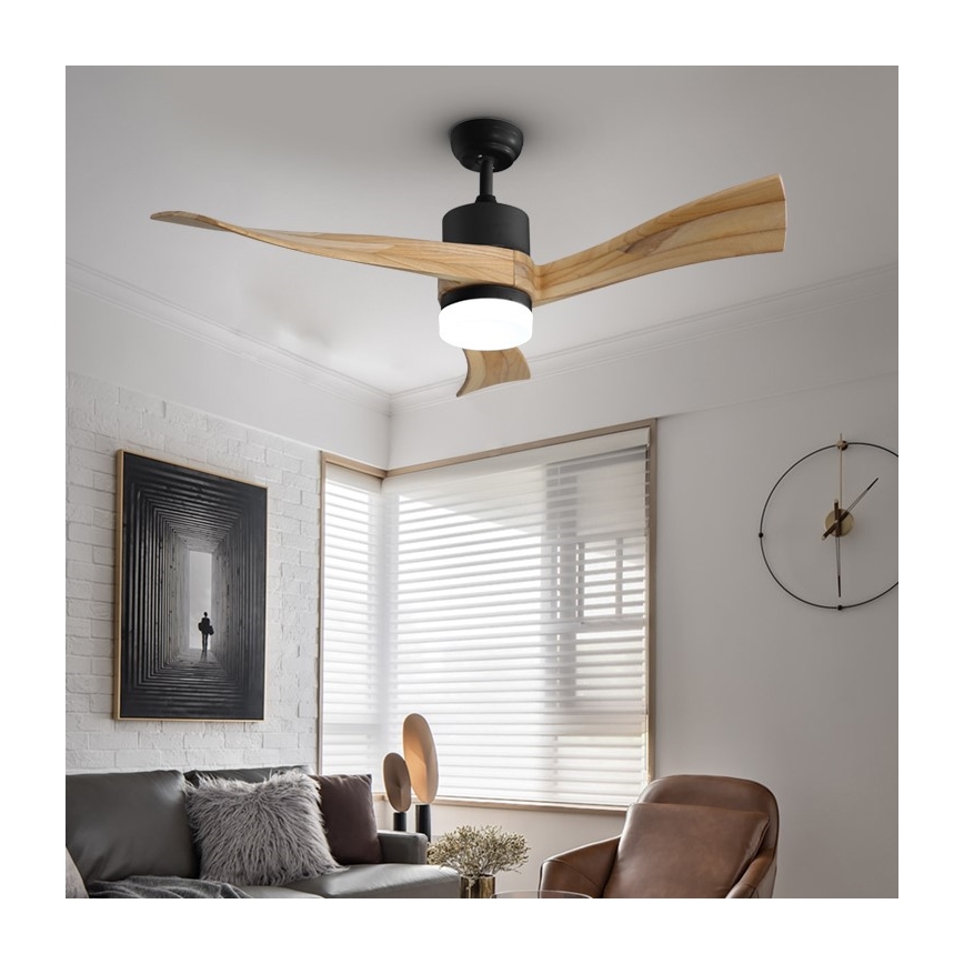 Immax NEO 07136-B - LED Hämardatav laeventilaator SOFISTICADO LED/18W/230V tamm Wi-Fi Tuya + kaugjuhtimispult