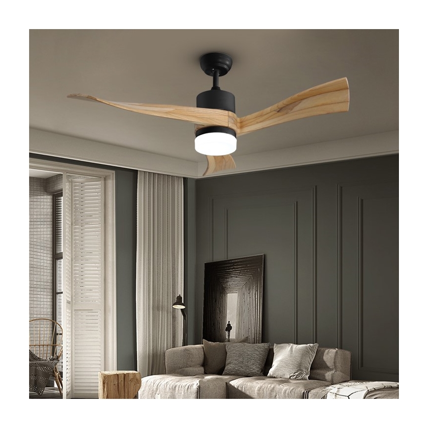 Immax NEO 07136-B - LED Hämardatav laeventilaator SOFISTICADO LED/18W/230V tamm Wi-Fi Tuya + kaugjuhtimispult