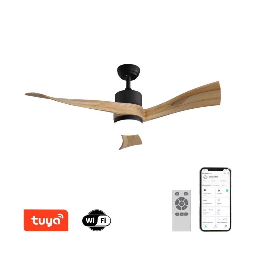 Immax NEO 07136-B - LED Hämardatav laeventilaator SOFISTICADO LED/18W/230V tamm Wi-Fi Tuya + kaugjuhtimispult